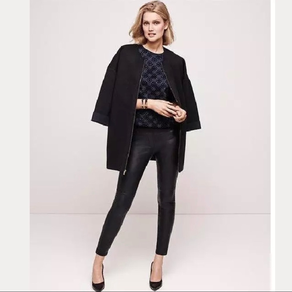 Ann Taylor Black Faux Leather Drawstring Pants - Picture 8 of 8